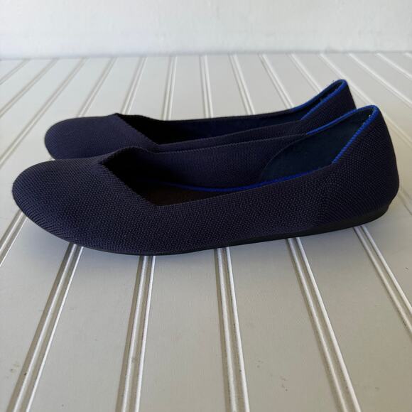Rothy’s Navy Blue Round Toe Flat shoes size 10.5 - Picture 2 of 11